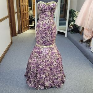 KARISHMA SILVER/PURPLE MERMAID DRESS